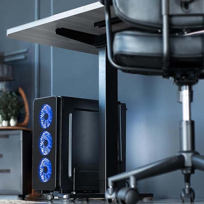 VIVO Computer Mid-Tower Case, CPU Steel Rolling Stand, Adjustable Mobile Cart - Image 7