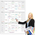 Dry Erase Vertical Three Month Laminated jumbo Wall Calendar, 46 x 63, Huge by PartyFunny