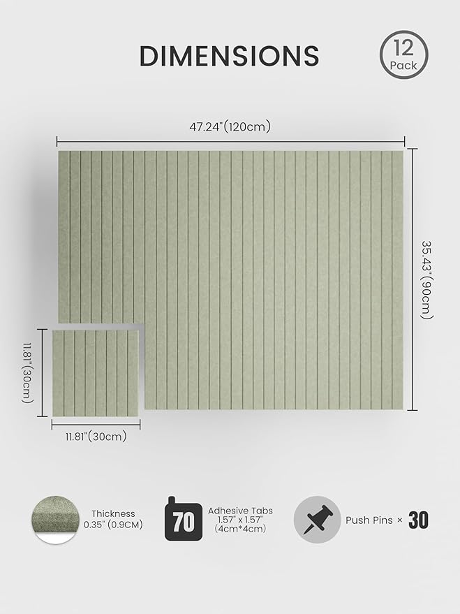 Bumusty Large Cork Board Alternative-47 x35 Felt Bulletin Board Tiles, - Image 2