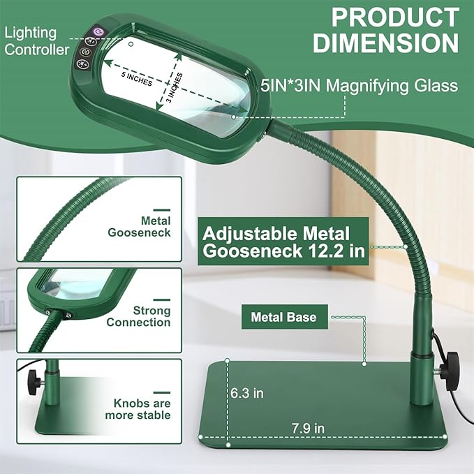 Veemagni 10X Rectangle Magnifying Glass - Image 5