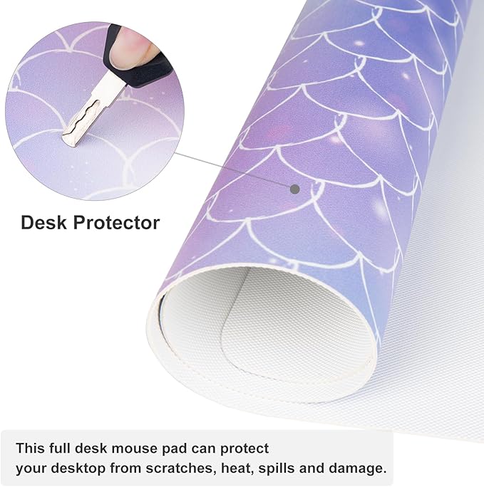 QIYI Large Desk Pad, Colorful Mouse Pad Desktop Decor, Waterproof PU Leather - Image 5