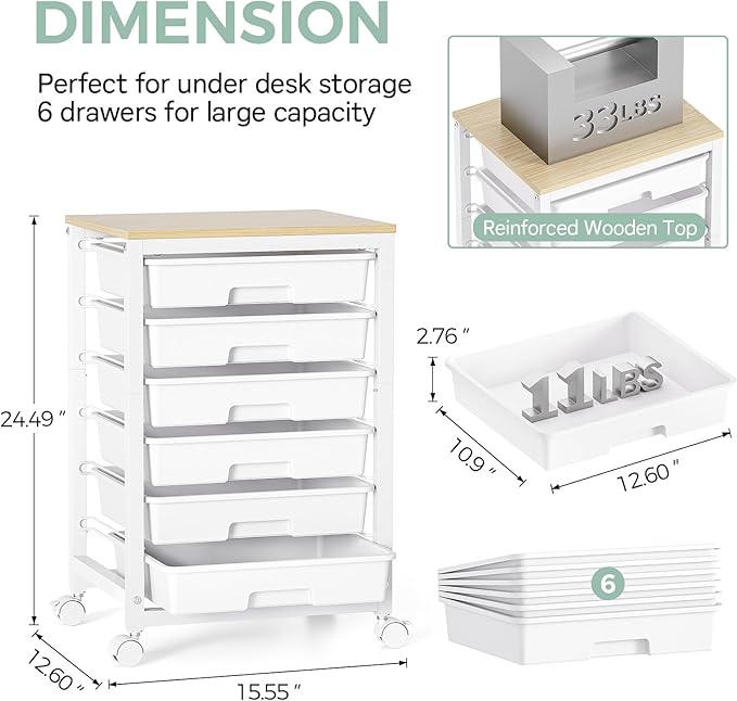 SYKIARIOL Rolling Storage Utility Cart - Image 2