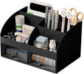 Desk Organizer with 6 Compartments and 2 Drawers, Plastic Makeup Organizer by COMFYROOM