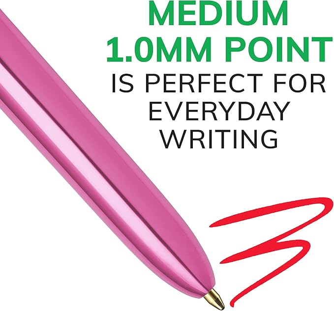 BIC 4 Color Shine Retractable Ballpoint Pen - Image 3