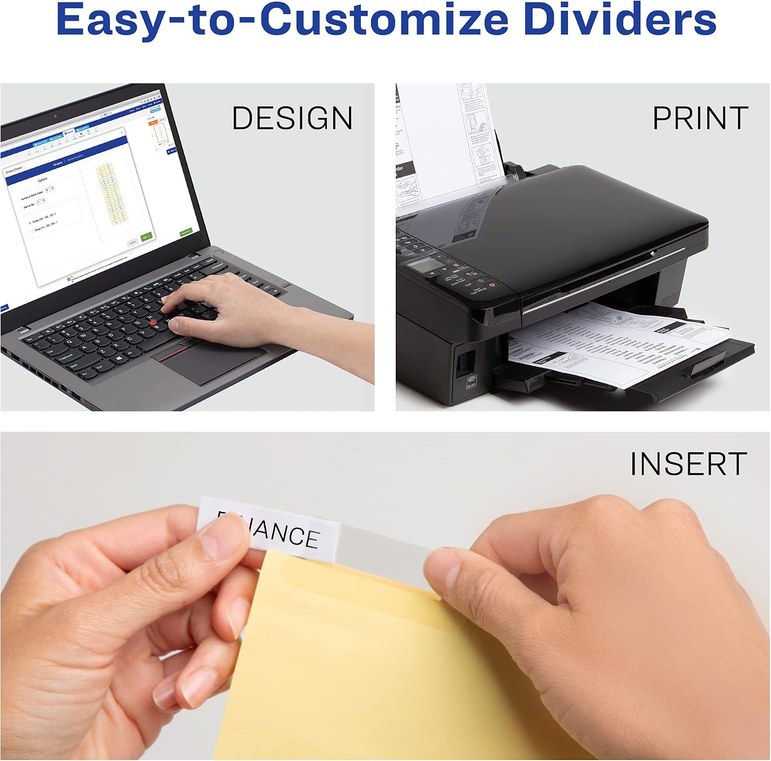 Avery Big Tab Insertable Dividers for 3 Ring Binders, 8-Tab Set, Buff Paper, Clear Tabs, Binder Divider Value Pack of 22224, 24 Sets Total (11115)