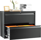 INTERGREAT Lateral File Cabinet 2 Drawer, Locking File Cabinet by INTERGREAT