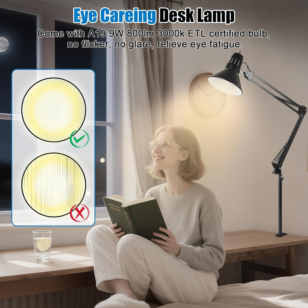 led clamp on desk lamp, 360°adjustable swing arm, package contents