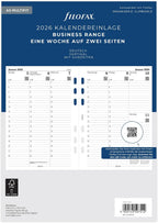 Filofax Calendar A5 Multi 1 Week on 2 Pages (German) 2026