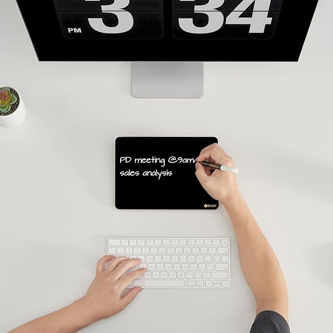 Black Glass Desk Whiteboard - Image 2
