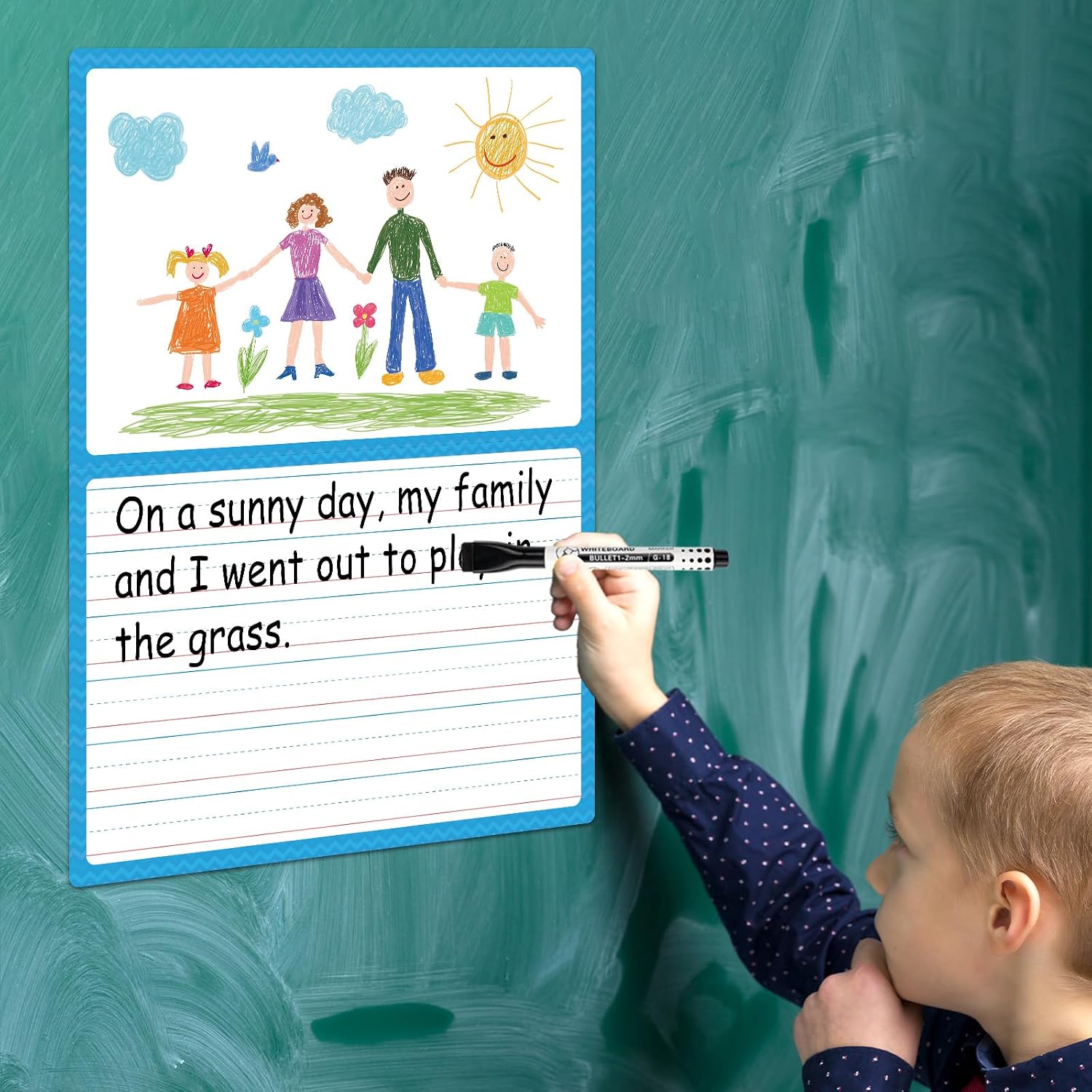 Jumbo Magnetic Draw & Write Paper 21.5x17in Dry Erase Handwriting Lined Paper for Classroom Whiteboard Accessories Writing Chart Page Giant Magnet Notebook Poster Graduation Supplies Teacher Must Have