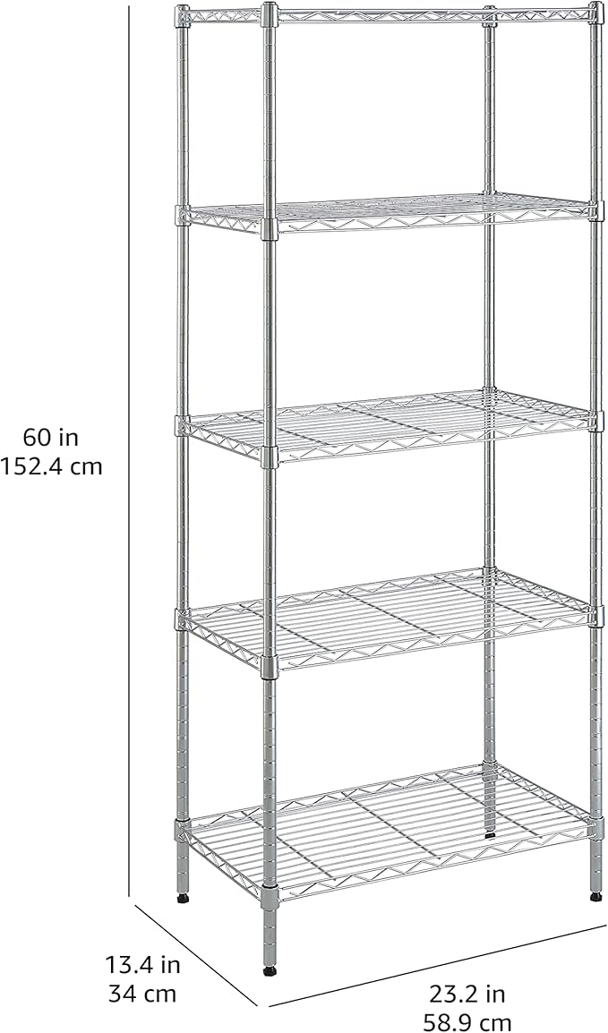 Amazon Basics 5-Shelf Adjustable, Storage Shelving Unit, Steel Organizer Wire - Image 10