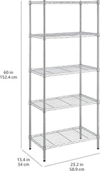 Amazon Basics 5-Shelf Adjustable, Storage Shelving Unit, Steel Organizer Wire - Image 10