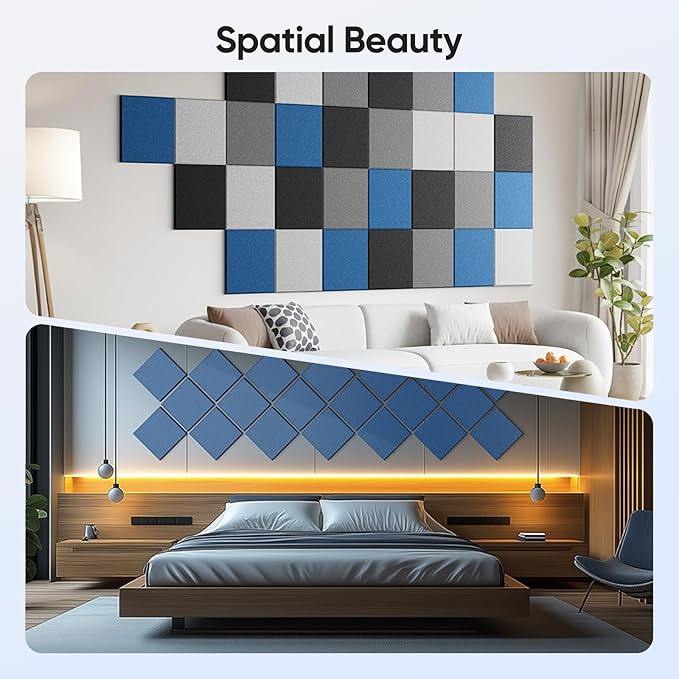 UNECHO 12 Pack 12" X 12" X 0.4" Acoustic Panels - Image 5
