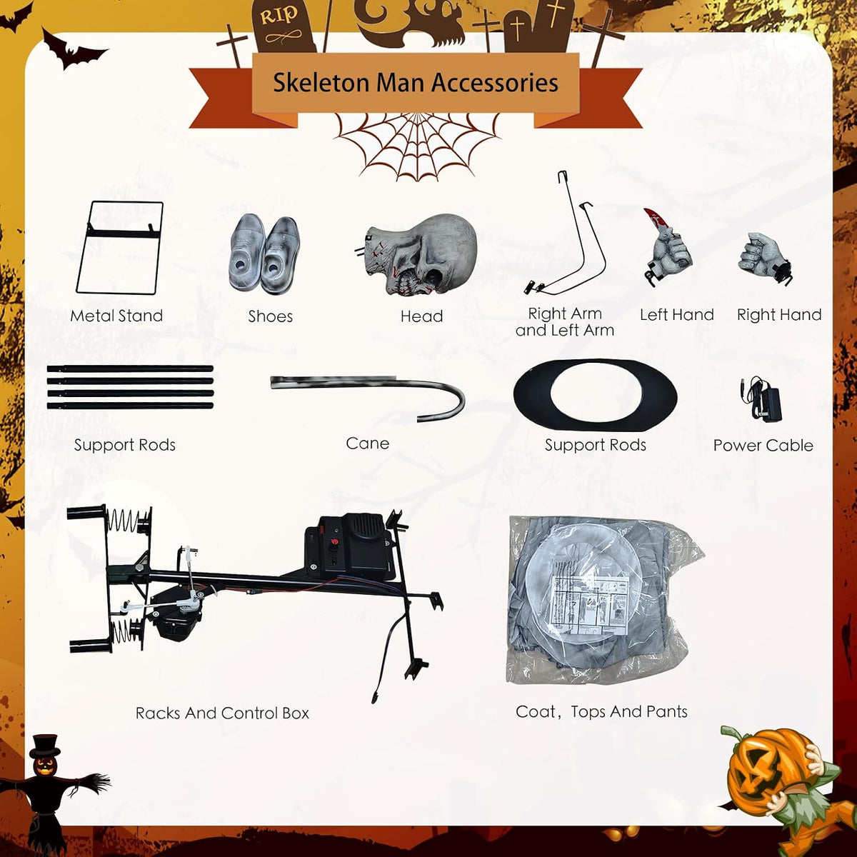 Halloween Animatronics Decorations, Gentleman Jack with Motion Activated, Sou...