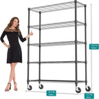 M MZG 5 Tiers Shelf 1750 lbs Steel Storage Shelving Utility Shelving Unit Steel - Image 3
