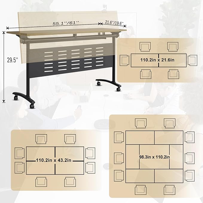 Conference Table, 55.1''Folding Conference Room Table - Image 2
