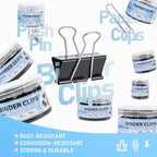 WORPSON 408 PCS Binder Clips Paper Clamps Assorted Sizes and Push Pins - Image 2