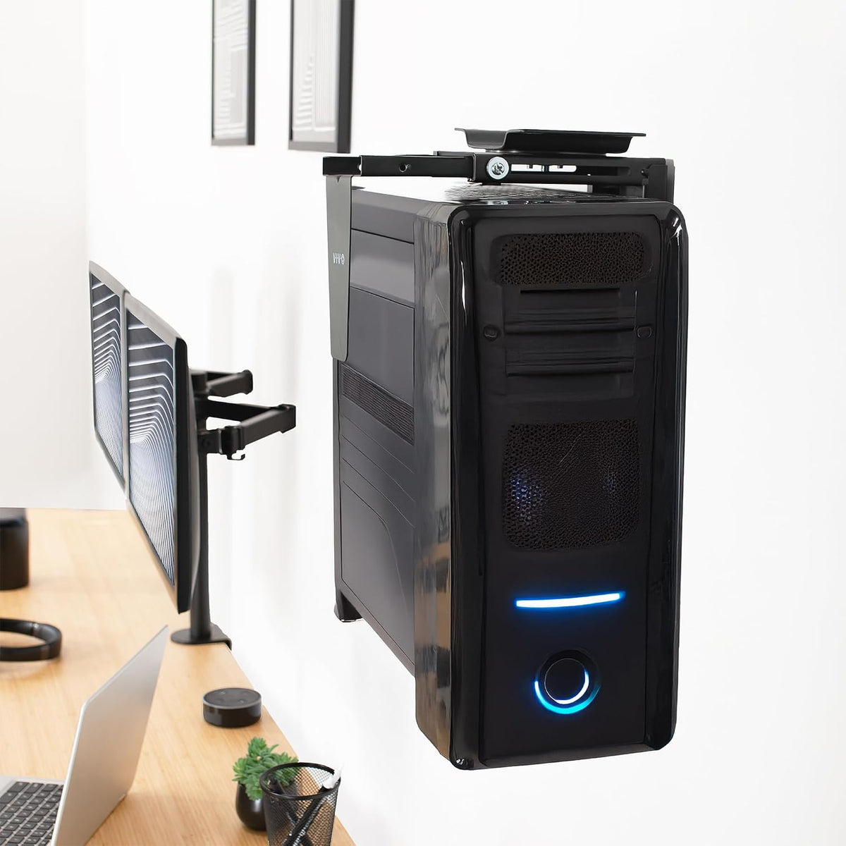 VIVO Black Large Under Desk and Wall Office PC Mount, MOUNT-PC01L