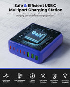 500W USB C Charger Block, 8-Port USB C Charging Station Fast Charging PD 120W - Image 5