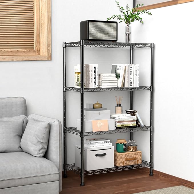 M MZG 1000 lbs Storage Shelving Steel Heavy Duty 4-Tier Utility Shelving Unit - Image 2