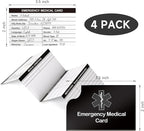 4 Pack Emergency Medical Information Id Card Red Medical Condition and - Image 2