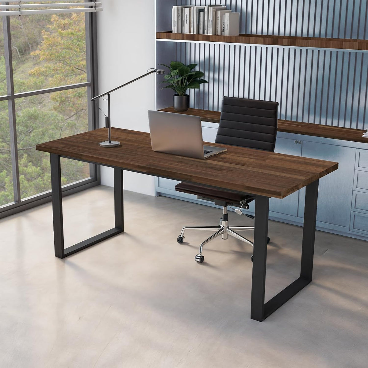 Howizz 55 x 28 in. Solid Wood Table Top, Dark Walnut Stained Acacia Desktop f...