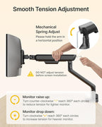 monTEK Single Monitor Arm, Mechanical Spring Monitor Arm - Image 9