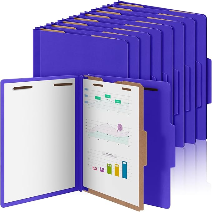 Skyygemm 24 Pcs Classification Folders Letter Size, 1 Divider Pressboard File by Skyygemm