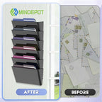 MINDEPOT 6 Pockets Acrylic Wall File Organizer, Plastic Hanging Wall File Holder - Image 3