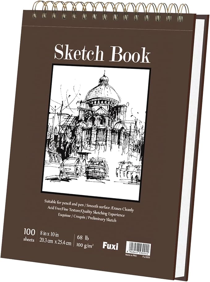 8" x 10" Sketch Book, 100 Sheets Hardcover Sketchbook, 68 lb/100gsm Drawing - Image 8