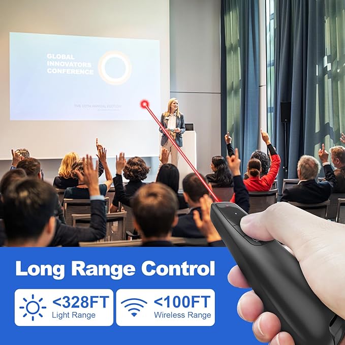 Presentation Clicker PowerPoint Presenter Remote: Laser Pointer Project Power - Image 2