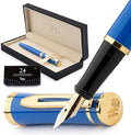 Wordsworth & Black Fountain Pen Set, 18K Gilded Broad Nib, Includes 24 Pack Ink by WordsworthBlack