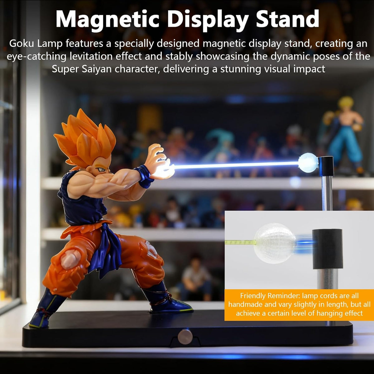 Doku Lamp Magnetic Super Saiyan lamp with LED Lighting Effect