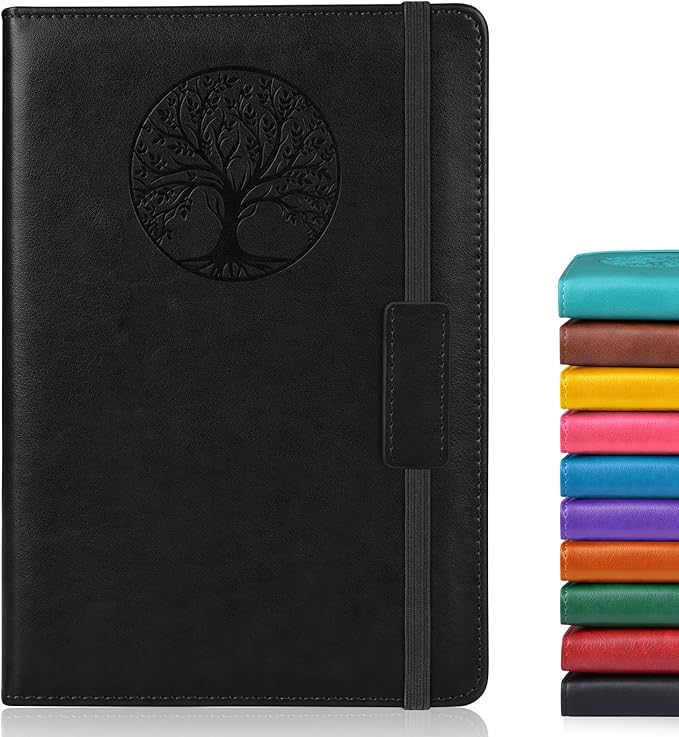 Biuwory Lined Journal Notebook for Women Men, 256 Pages A5 Hardcover Leather by Biuwory
