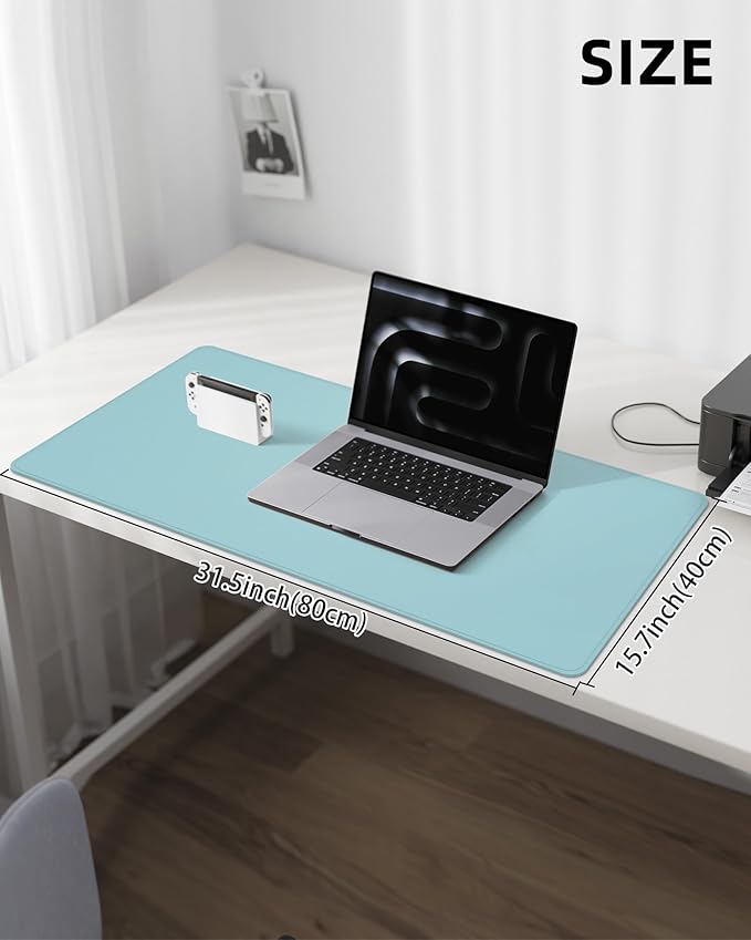 Leather Desk Pad Protector, Mouse Pad, Office Desk Mat, Non-Slip PU Leather - Image 5