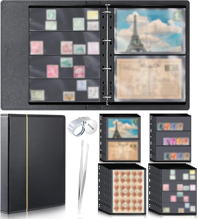 Lewtemi Stamp Collecting Albums Set Stamp Collection Book Include 20 Pages by Lewtemi