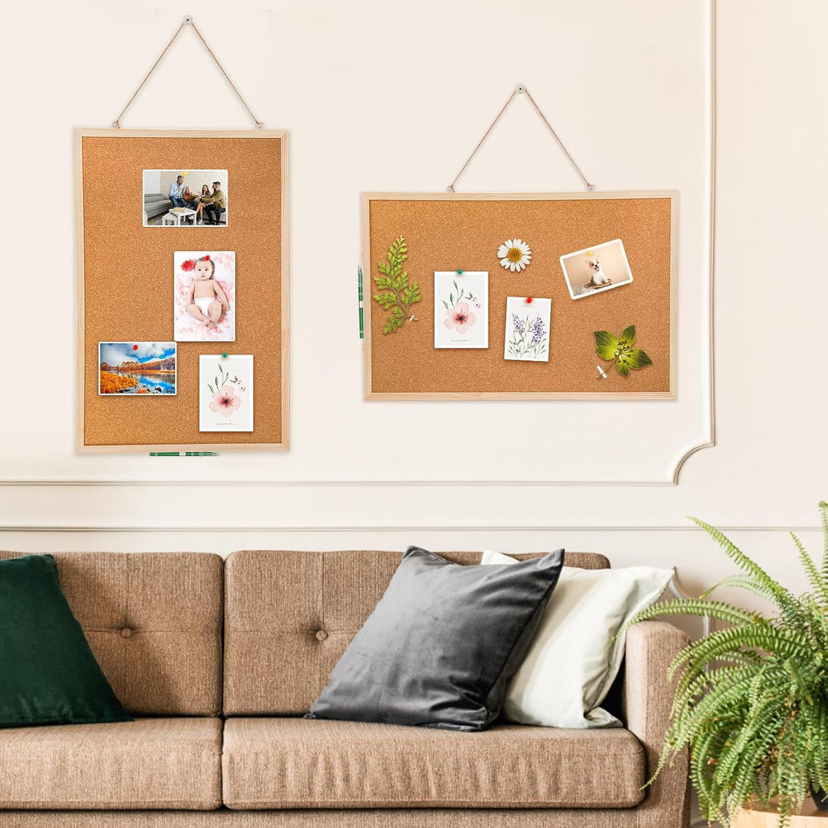 Lyellfe 3 Pack Cork Boards for Walls, 24''L x 16''W Large Bul...