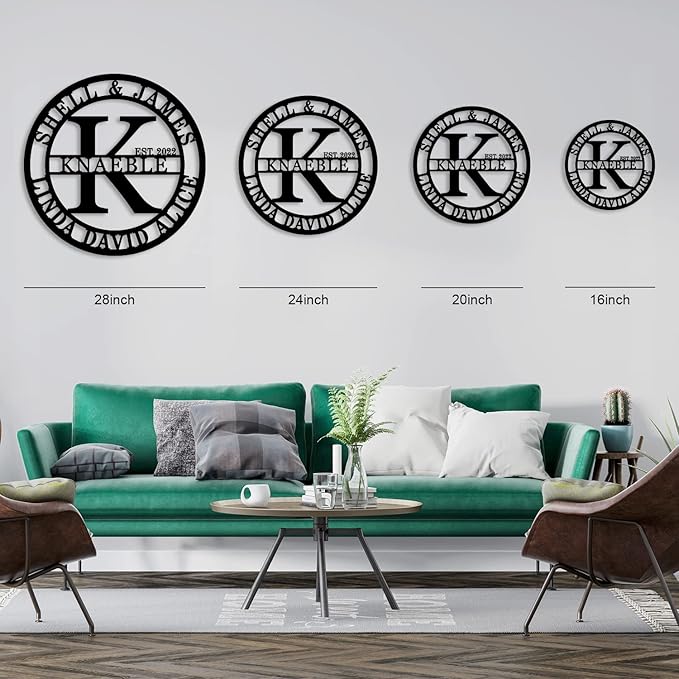 Personalized Family Name Sign Custom Family Metal Signs Monogram Letters Wall - Image 4