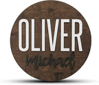 Custom Round Nursery Name Sign, Personalized Wooden Wall Plaque, Baby Shower - Image 2