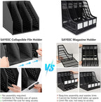 SAYEEC 2Pcs Collapsible Plastic Magazine File Holder Vertical Binder Storage - Image 6