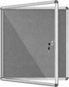 Mifuro 28"x26" Enclosed Bulletin Board, Lockable Weather-Resistant Aluminum