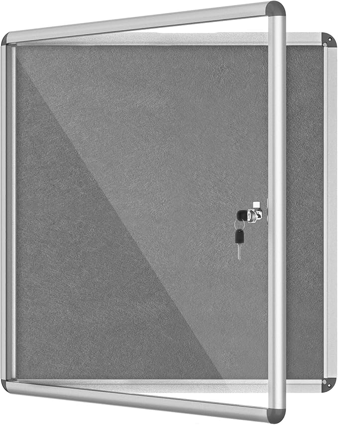 Mifuro 28"x26" Enclosed Bulletin Board, Lockable Weather-Resistant Aluminum by MifuroOfficeProduct