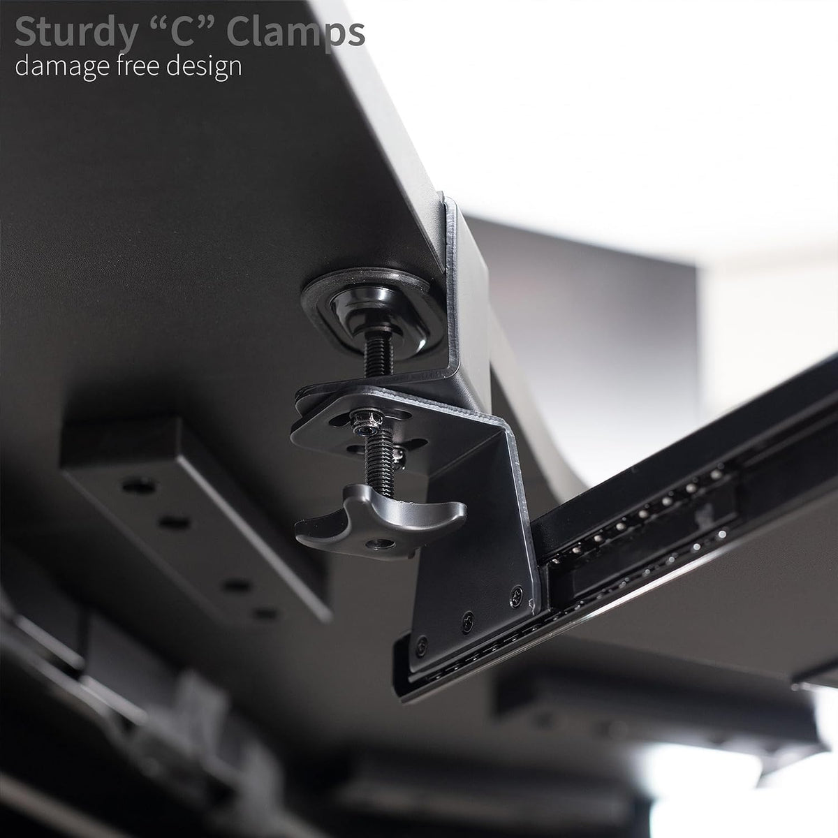 VIVO Black Clamp-on 27 x 11 in Keyboard Tray for Corner Desk, MOUNT-KB10C