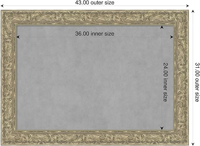 Amanti Art Silver Framed Magnetic Board 31x43 Large Vision Board - Image 2