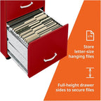 LYS SOHO Box/File/File Mobile Red File Cabinet, 3 Drawer - Image 5