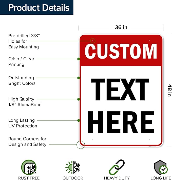 Custom Sign, Custom Sign for Business, Indoor/Outdoor use. 36x48 Inches - Image 6