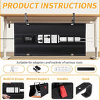 SUREUP9 No Drill Under Desk Cable Management Tray, Fabric Cable Management - Image 5