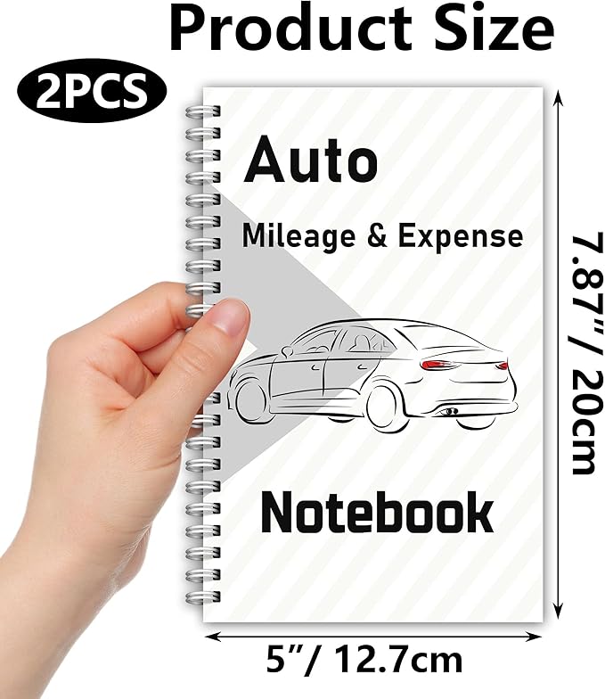 INKNOTE 2 Pcs Auto Mileage Log Book Expense Record Notebook - Image 6