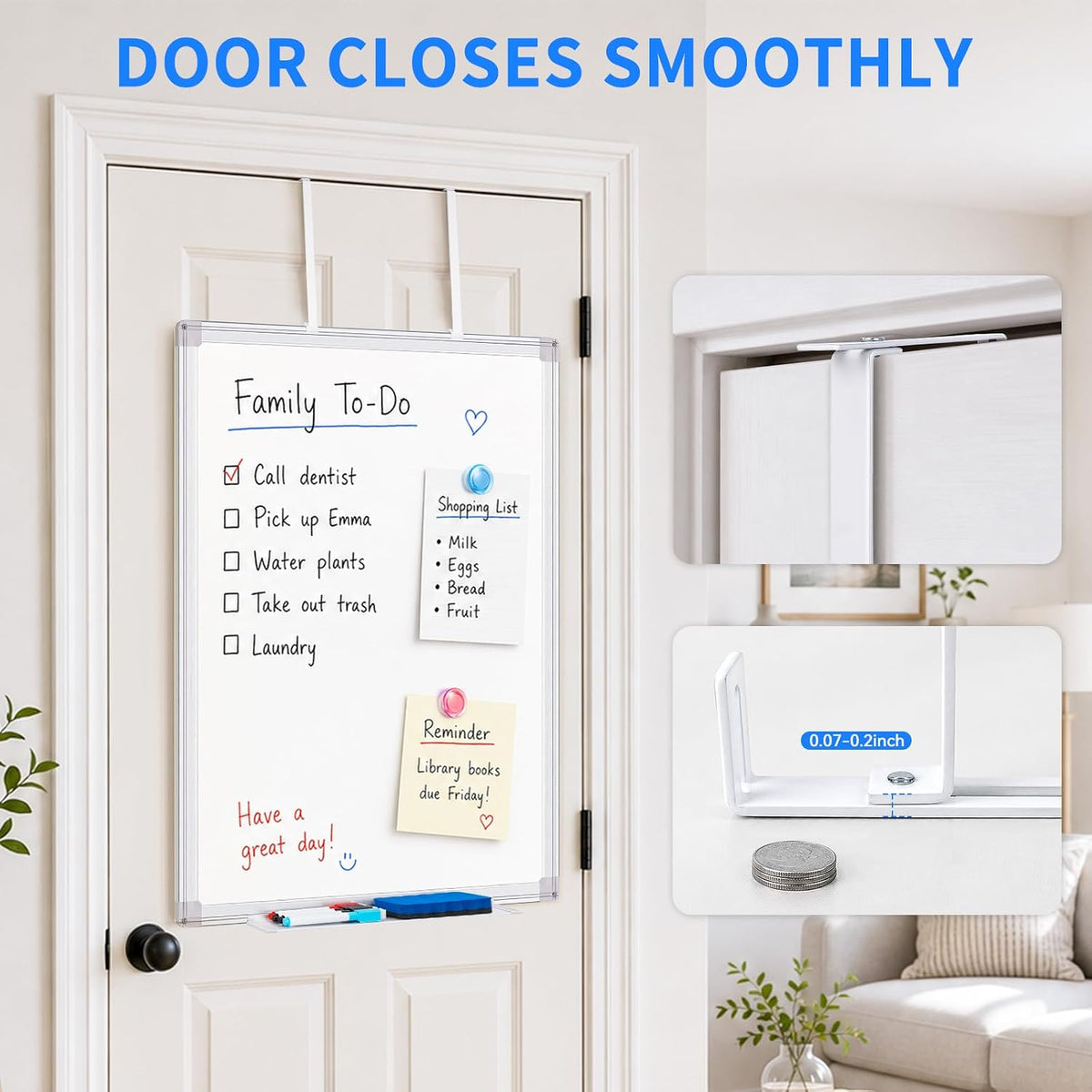 Maxtek Magnetic Dry Erase Board for Door 30 x 20 in