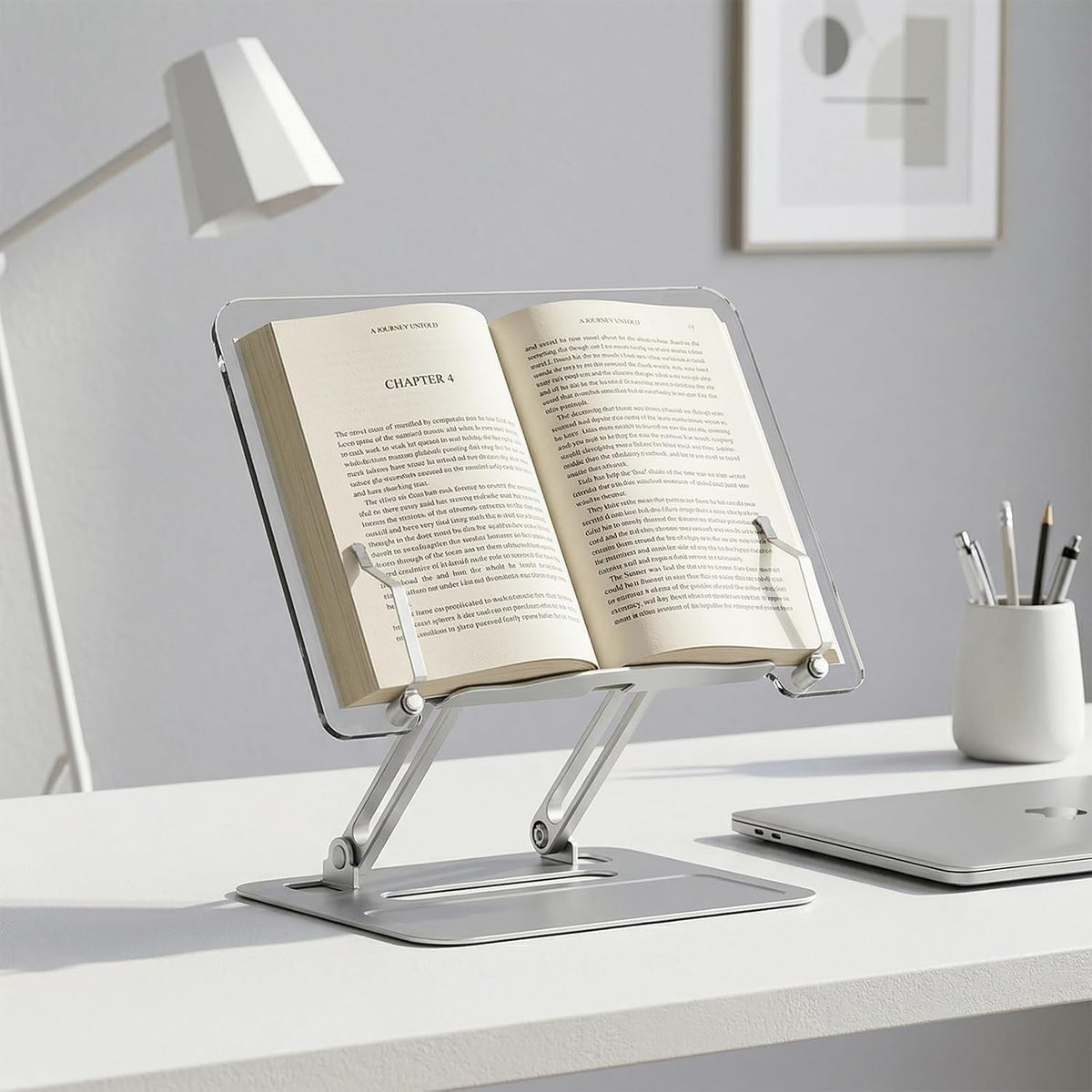 Book Holders for Reading Hands Free - Acrylic Book Stand for Reading, Ergonom...